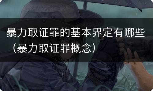 暴力取证罪的基本界定有哪些（暴力取证罪概念）