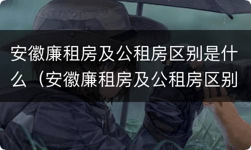 安徽廉租房及公租房区别是什么（安徽廉租房及公租房区别是什么意思）