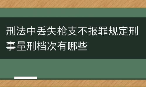 刑法中丢失枪支不报罪规定刑事量刑档次有哪些