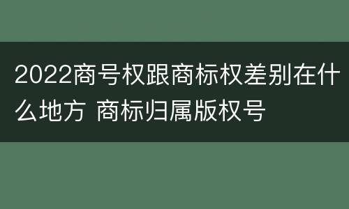 2022商号权跟商标权差别在什么地方 商标归属版权号