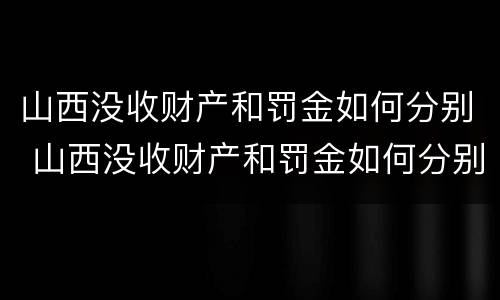 山西没收财产和罚金如何分别 山西没收财产和罚金如何分别处理