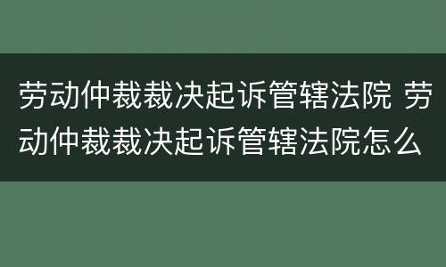劳动仲裁裁决起诉管辖法院 劳动仲裁裁决起诉管辖法院怎么写