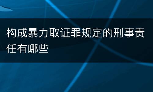构成暴力取证罪规定的刑事责任有哪些