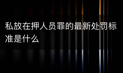 私放在押人员罪的最新处罚标准是什么