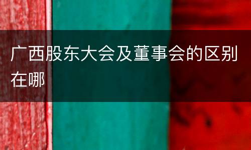 广西股东大会及董事会的区别在哪