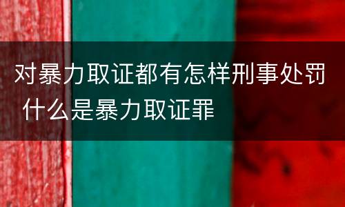 对暴力取证都有怎样刑事处罚 什么是暴力取证罪