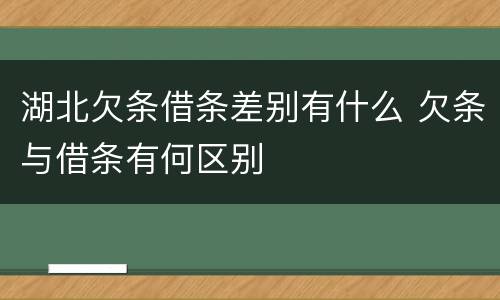 湖北欠条借条差别有什么 欠条与借条有何区别