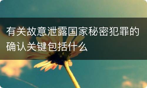 有关故意泄露国家秘密犯罪的确认关键包括什么
