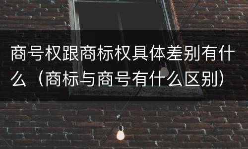 商号权跟商标权具体差别有什么（商标与商号有什么区别）