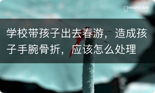 学校带孩子出去春游，造成孩子手腕骨折，应该怎么处理