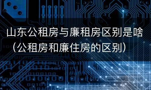 山东公租房与廉租房区别是啥（公租房和廉住房的区别）