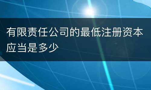 有限责任公司的最低注册资本应当是多少