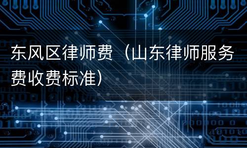 东风区律师费（山东律师服务费收费标准）