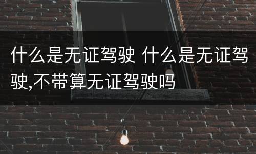 什么是无证驾驶 什么是无证驾驶,不带算无证驾驶吗