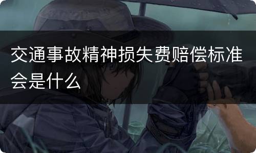 交通事故精神损失费赔偿标准会是什么