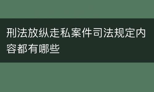 刑法放纵走私案件司法规定内容都有哪些