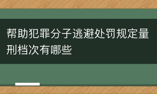 帮助犯罪分子逃避处罚规定量刑档次有哪些