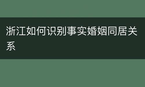 浙江如何识别事实婚姻同居关系