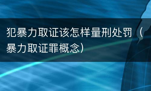 犯暴力取证该怎样量刑处罚（暴力取证罪概念）