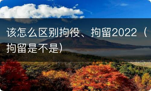 该怎么区别拘役、拘留2022（拘留是不是）