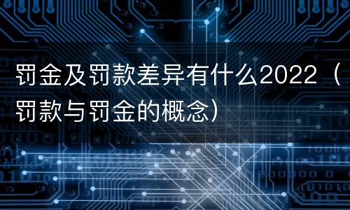罚金及罚款差异有什么2022（罚款与罚金的概念）