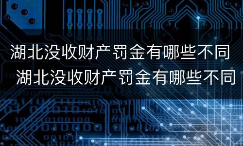湖北没收财产罚金有哪些不同 湖北没收财产罚金有哪些不同情况