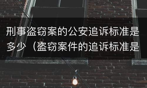 刑事盗窃案的公安追诉标准是多少（盗窃案件的追诉标准是多少）
