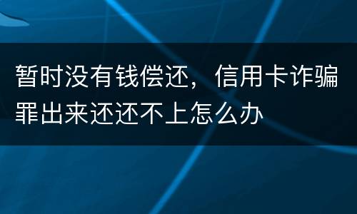暂时没有钱偿还，信用卡诈骗罪出来还还不上怎么办