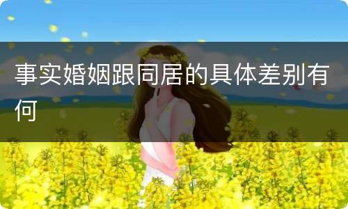 事实婚姻跟同居的具体差别有何