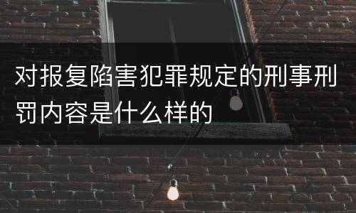 对报复陷害犯罪规定的刑事刑罚内容是什么样的