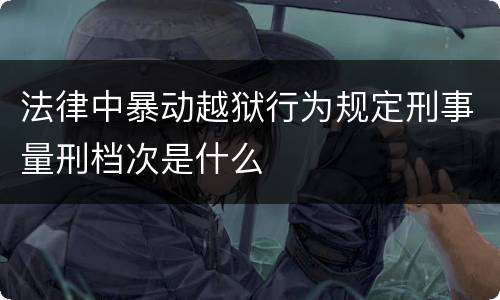 法律中暴动越狱行为规定刑事量刑档次是什么
