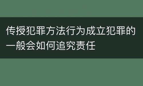 传授犯罪方法行为成立犯罪的一般会如何追究责任