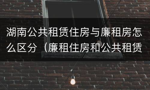 湖南公共租赁住房与廉租房怎么区分（廉租住房和公共租赁住房的区别）