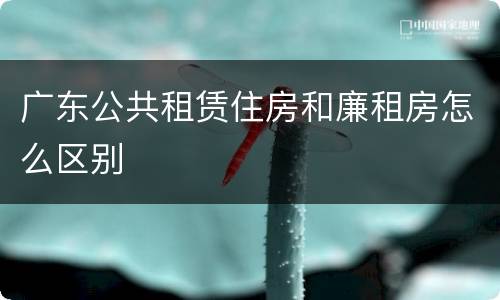 广东公共租赁住房和廉租房怎么区别