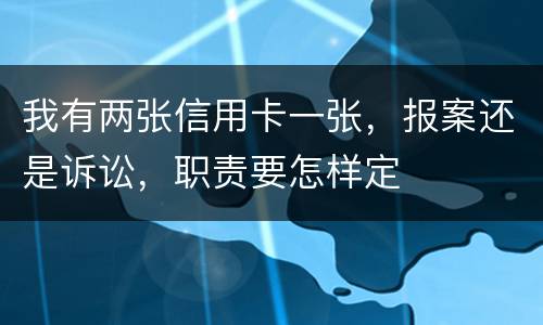 我有两张信用卡一张，报案还是诉讼，职责要怎样定