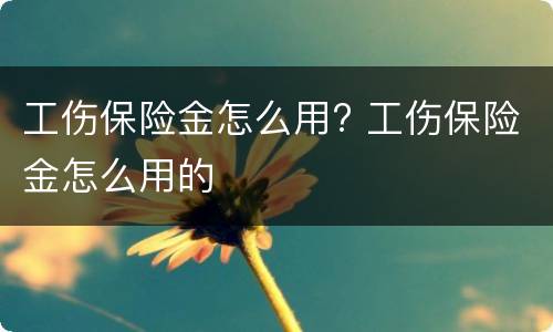 工伤保险金怎么用? 工伤保险金怎么用的