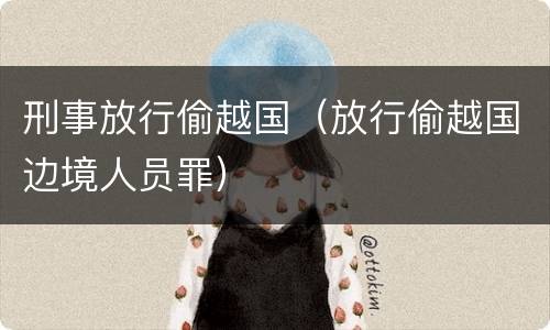 刑事放行偷越国（放行偷越国边境人员罪）