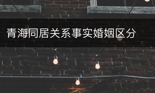 青海同居关系事实婚姻区分