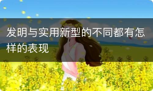 发明与实用新型的不同都有怎样的表现