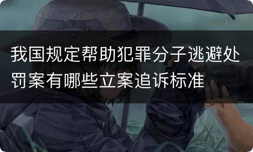 我国规定帮助犯罪分子逃避处罚案有哪些立案追诉标准