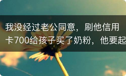 我没经过老公同意，刷他信用卡700给孩子买了奶粉，他要起诉我，我犯法吗