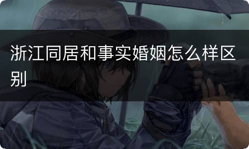 浙江同居和事实婚姻怎么样区别