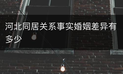 河北同居关系事实婚姻差异有多少