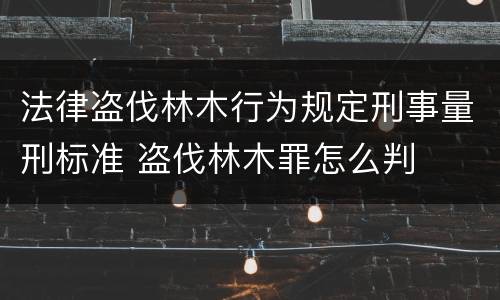 法律盗伐林木行为规定刑事量刑标准 盗伐林木罪怎么判