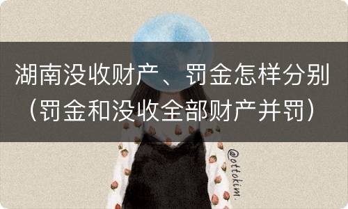 湖南没收财产、罚金怎样分别（罚金和没收全部财产并罚）