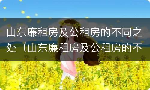 山东廉租房及公租房的不同之处（山东廉租房及公租房的不同之处在哪里）