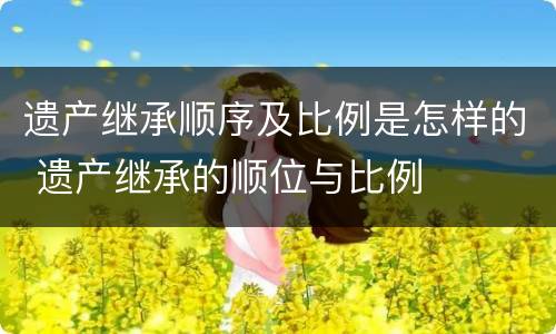 遗产继承顺序及比例是怎样的 遗产继承的顺位与比例