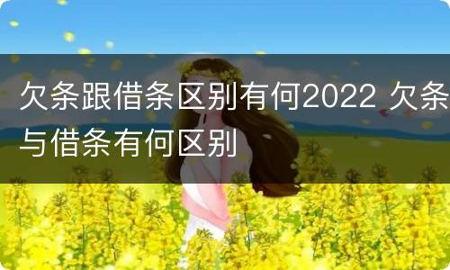 欠条跟借条区别有何2022 欠条与借条有何区别