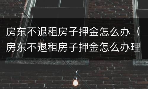 房东不退租房子押金怎么办（房东不退租房子押金怎么办理）
