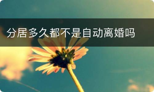 分居多久都不是自动离婚吗